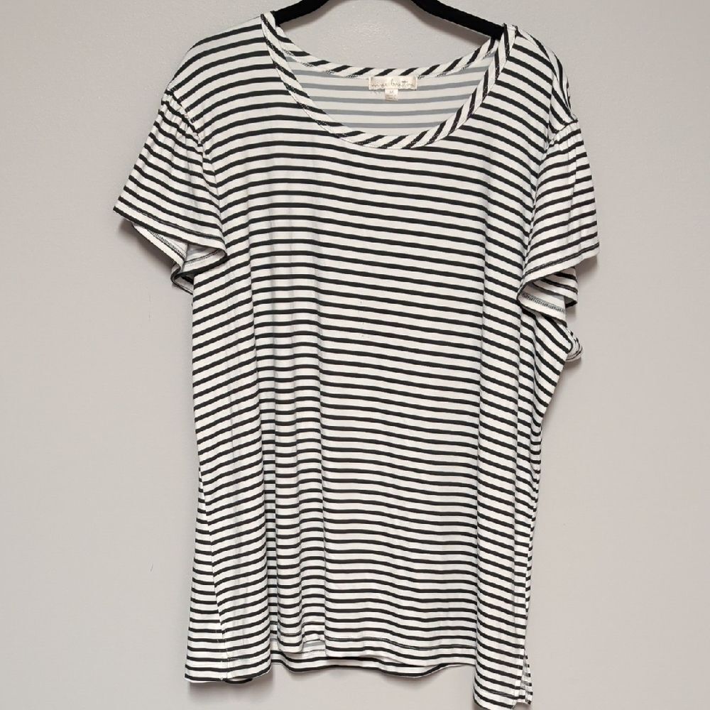 Nine Britton Monochrome Striped Short Sleeve Tee